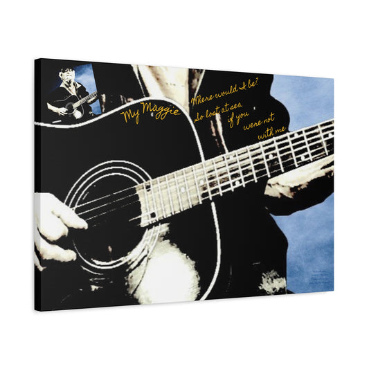 My Maggie - Where would I be? So lost at sea if you were not with me - 30" x 20" x 1 1/4" canvas print - from puzzle to canvas - A Leon Papillon Originale # 3 Blue Matte Canvas, Stretched