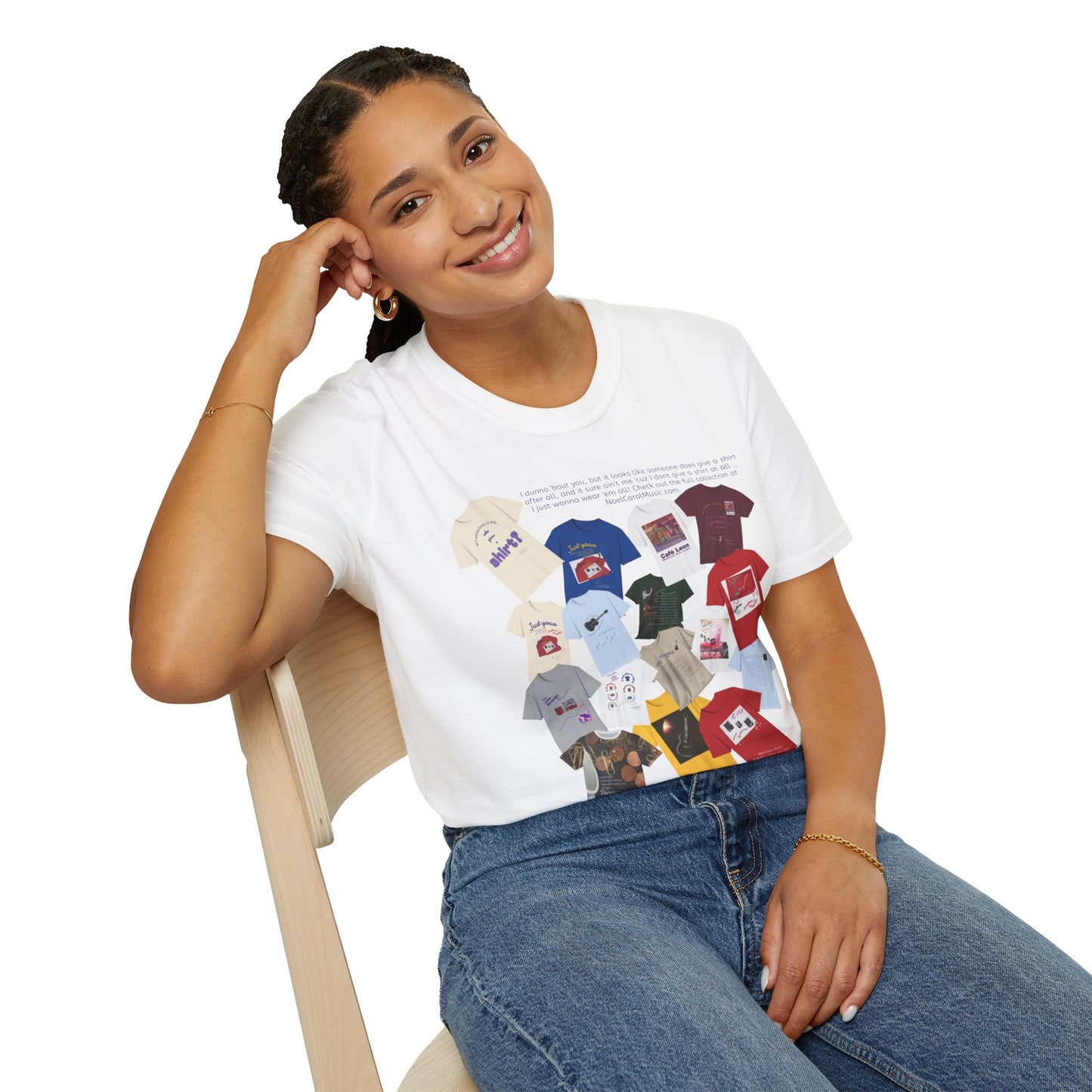 I dunno 'bout you, but it looks like someone does give a shirt after all, and it sure ain't me 'cuz I dont give a shirt at all … I just wanna wear 'em all! Check out the full collection at NoelCarolMusic.com. T # 1 Light colors