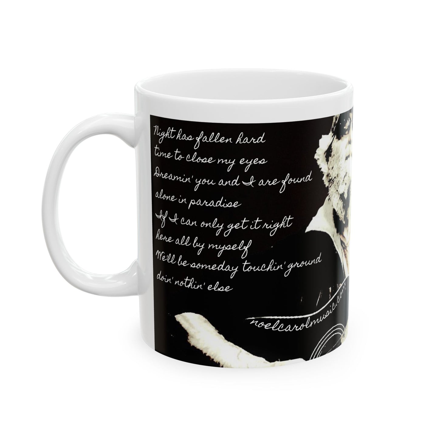 My Maggie Mug #5 Night has fallen hard - time to close my eyes by Noel Carol © 1996 - 2025 white text