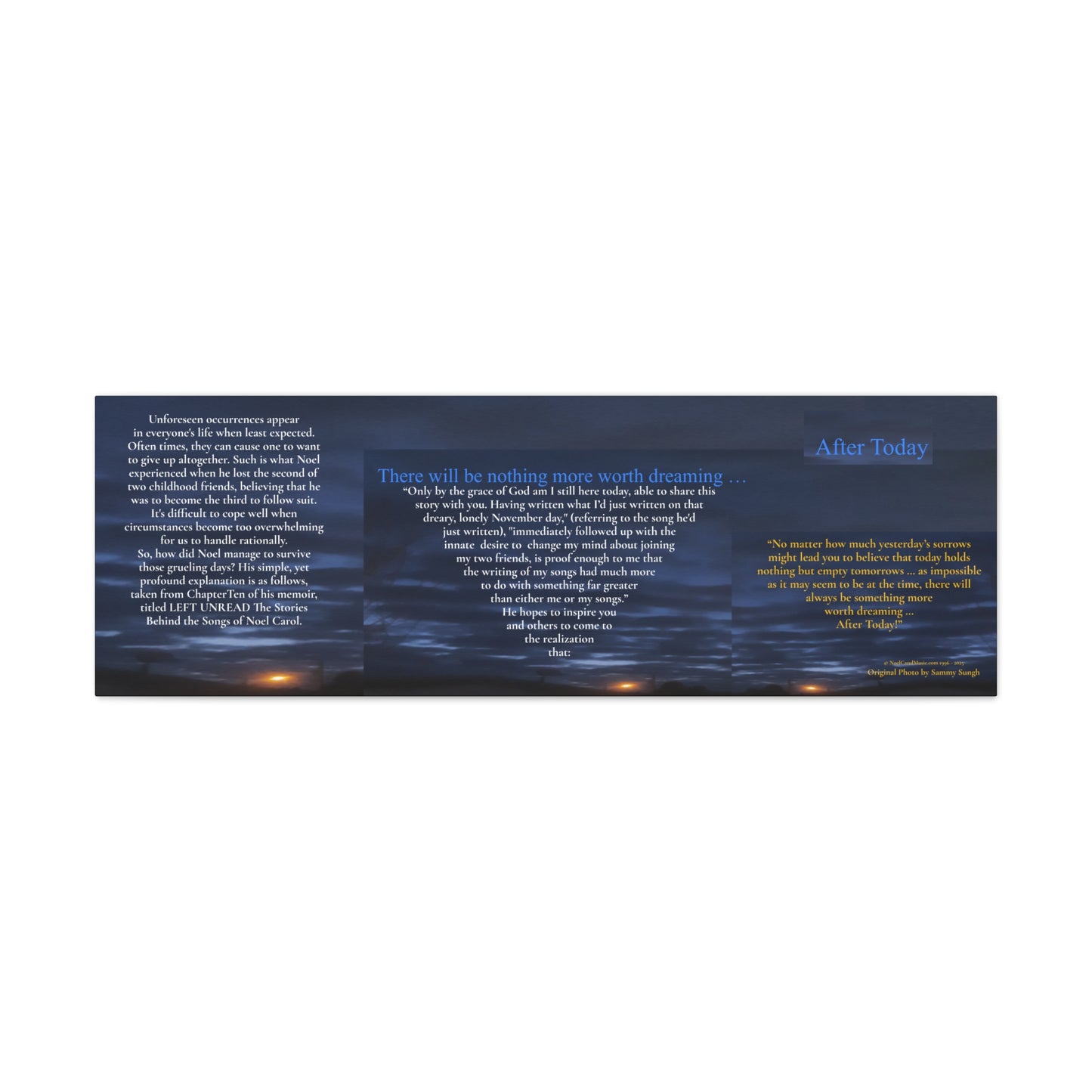 There will be nothing more worth dreaming … After Today - 48" x 16" Canvas Wall Art - A Noel Carol Originale