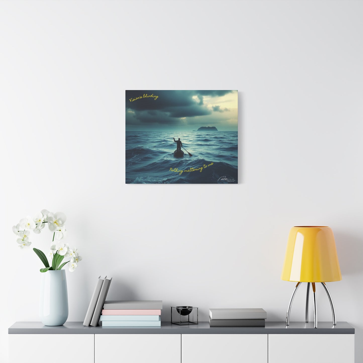 Drifting Lost at Sea | Vision's blinding, Nothing mattering to me | A Noel Carol Originale | 24" x 20"