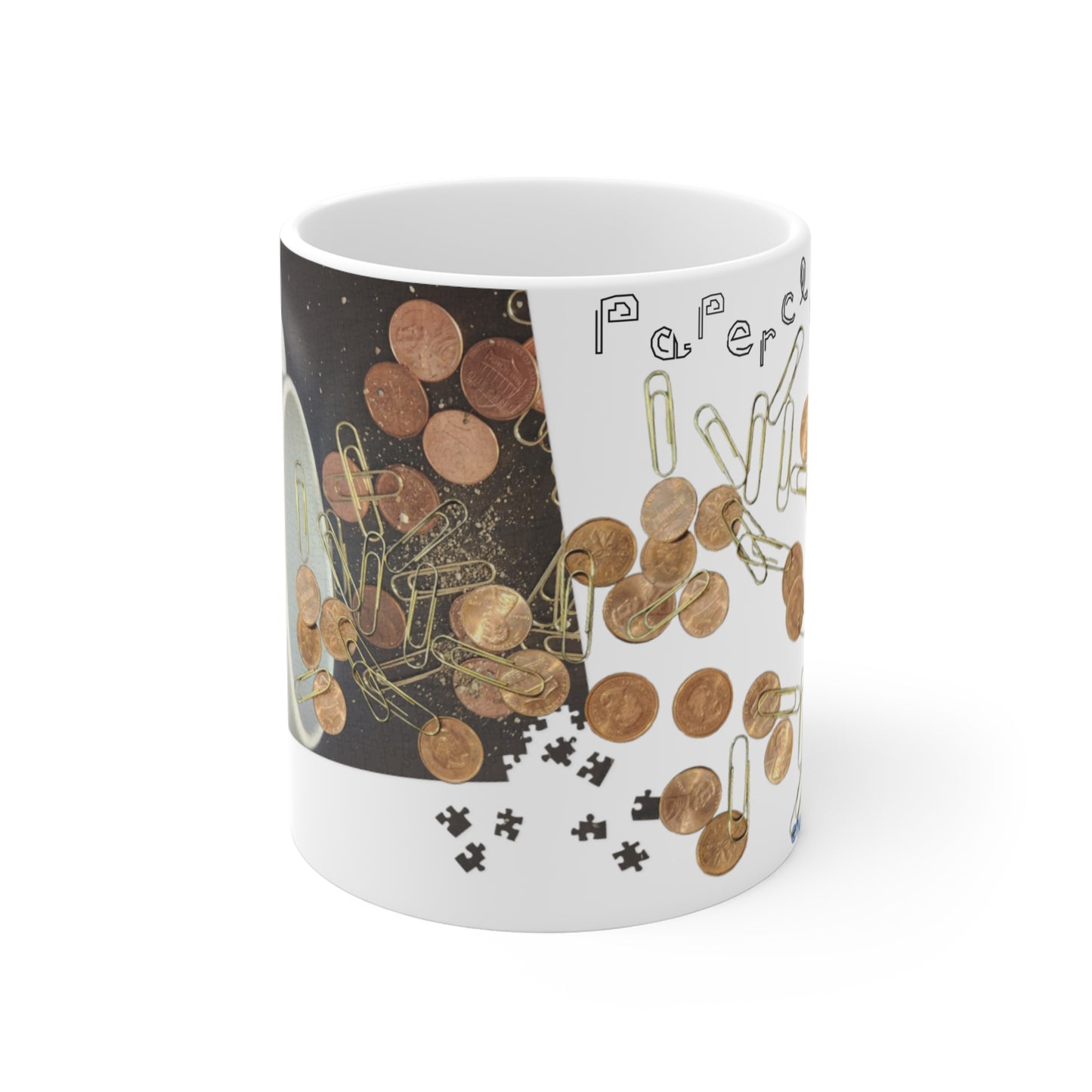 Paperclips, Pennies and Dust by Noel Carol - 11oz Mug - A Leon Papillon Originale