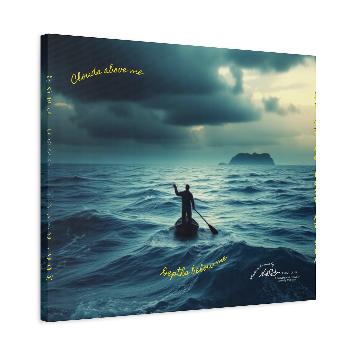 Drifting Lost at Sea | Clouds above me, Depths below me | A Noel Carol Originale | 12" x 9"