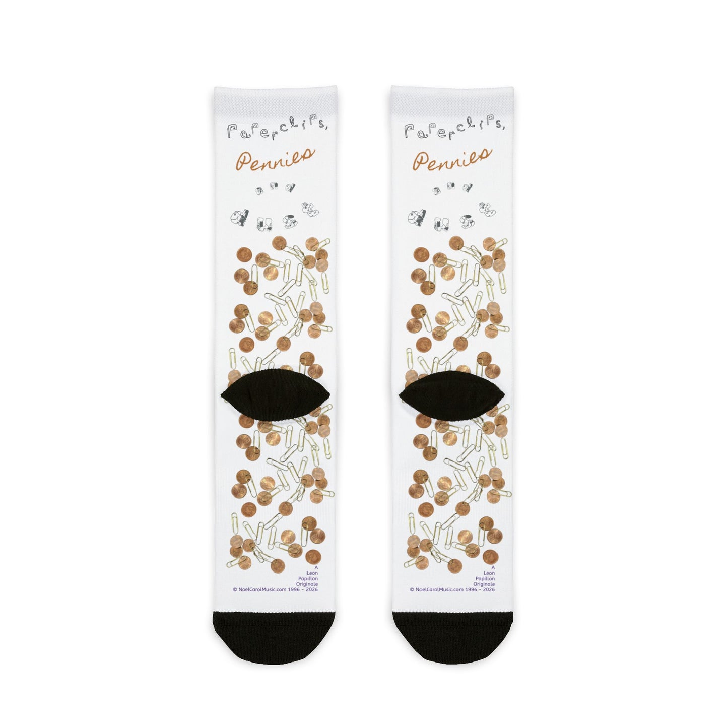 Paperclips, Pennies and Dust Sublimation Socks - S # 4 - A Noel Carol Originale