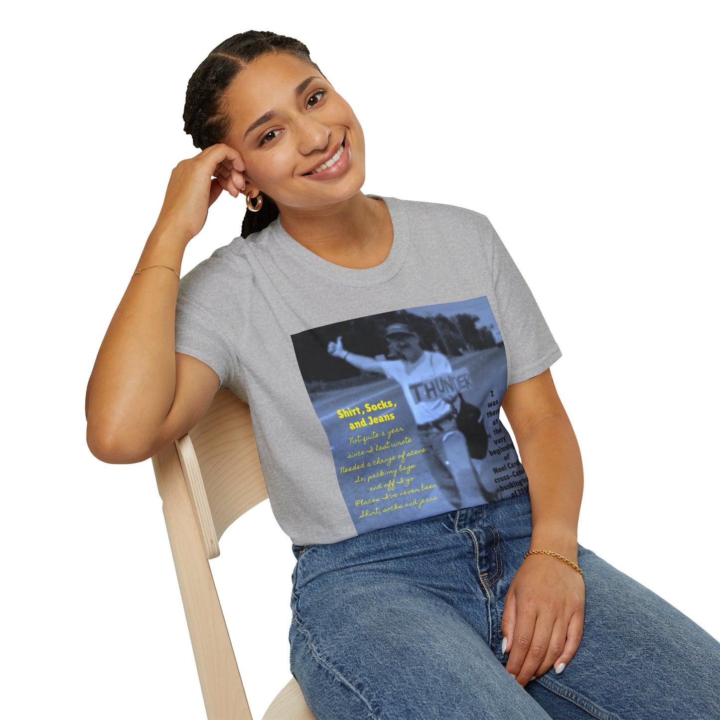 Shirt, Socks, and Jeans T-shirt # 1 - I was there at the beginning of Noel Carol's cross-Canada busking tour of 1998