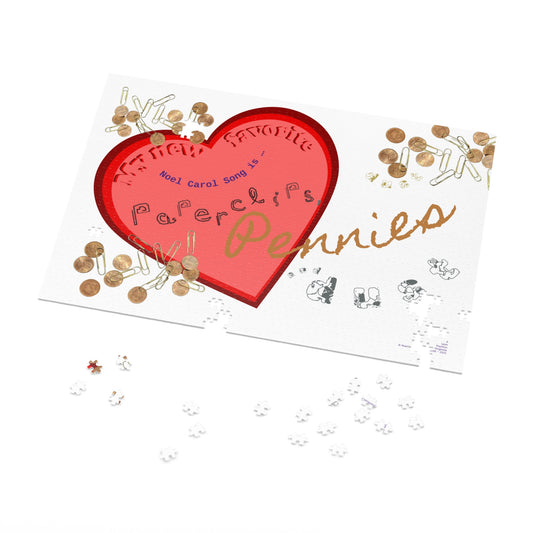 My New Favorite Noel Carol Song is … Paperclips, Pennies and Dust P#1- A Leon Papillon Originale 1000-pce - 30" x 20"