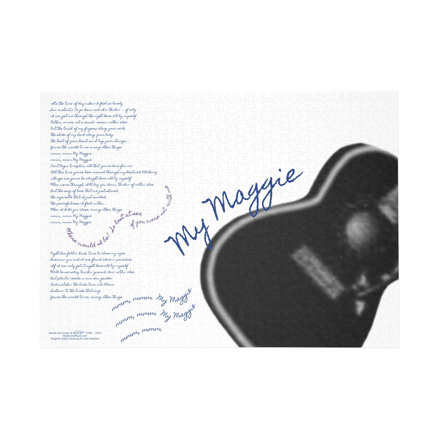 My Maggie c/w lyrics Puzzle # 3 - 28" x 20" x 1000-Piece - A Leon Papillon Originale