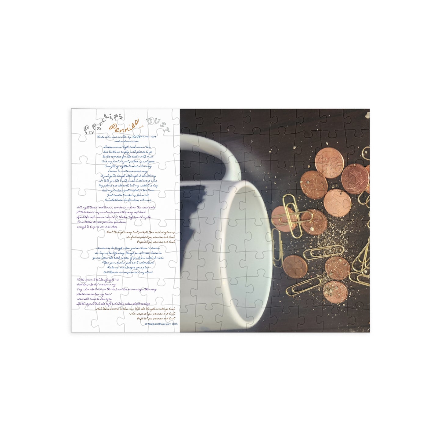 Paperclips, Pennies and Dust PUZZLE #2 Complete song lyrics (96, 252, 500, 1000-Piece)