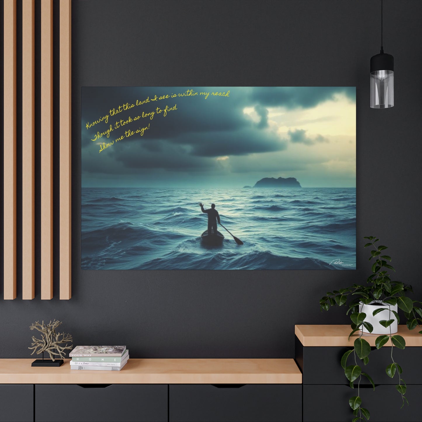 Drifting Lost at Sea | Show me the Sign! | A Noel Carol Originale | 60" x 40"