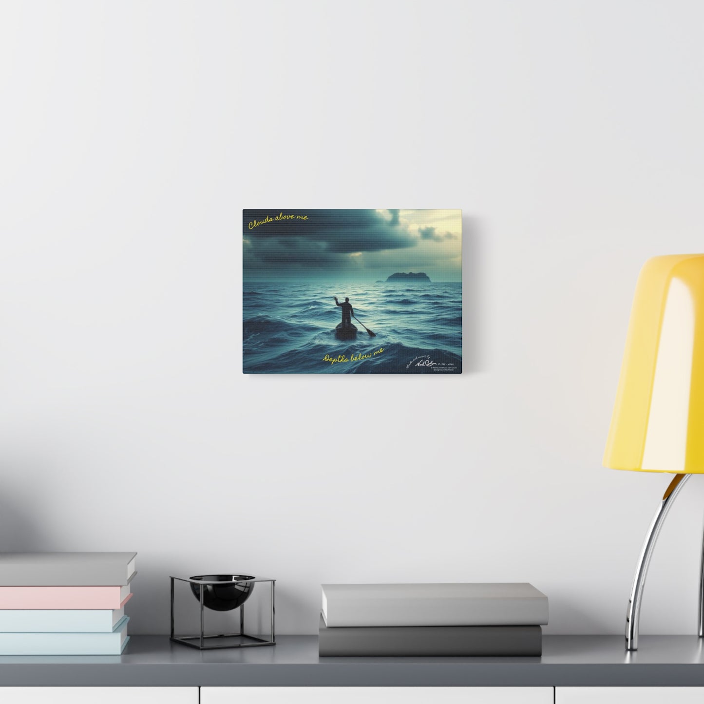 Drifting Lost at Sea | Clouds above me, Depths below me | A Noel Carol Originale | 12" x 9"