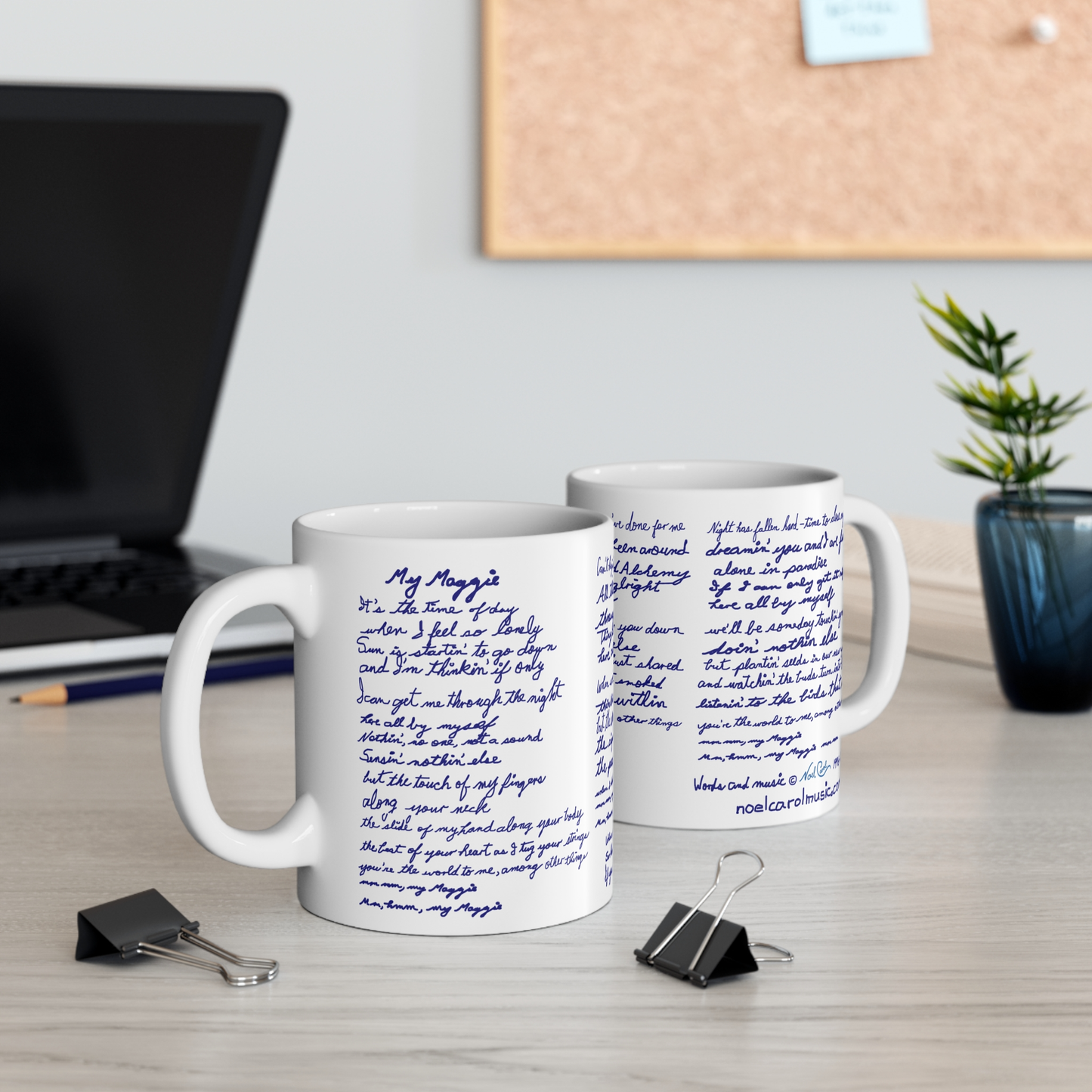 My Maggie Mug #1 Hand-written Lyrics 11-oz Coffee Mug #1 - a Noel Carol Originale